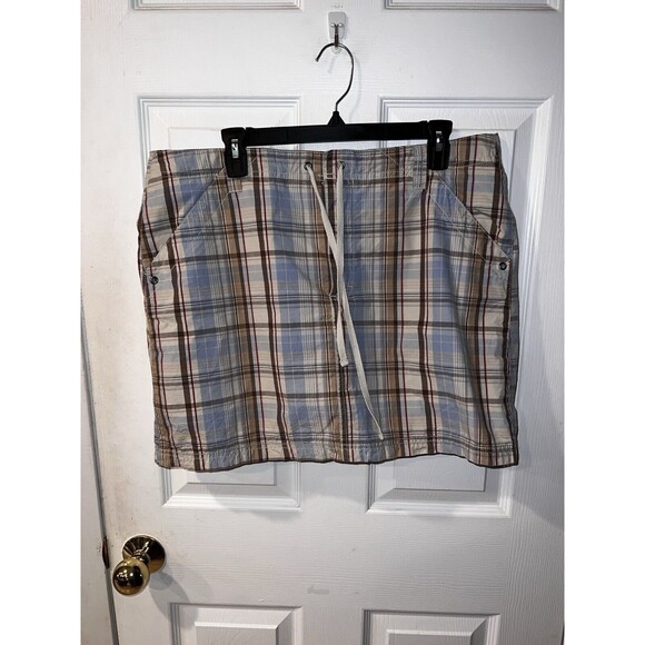 French Cuff Skort Womens 14 PLAID SCOOTER Skirt Cotton Preppy Pockets Casual - Picture 8 of 8